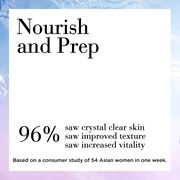 96% saw crystal clear skin, improved texture and increased vitality based on consumer study of 54 Asian women in one week